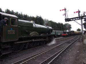 A sight not long to be seen with 7812 withdrawal from serive for overhaul at the end of this year, sister engines Bradley and Erlestoke Manor cross paths at Bridgenorth station on 23rd August.