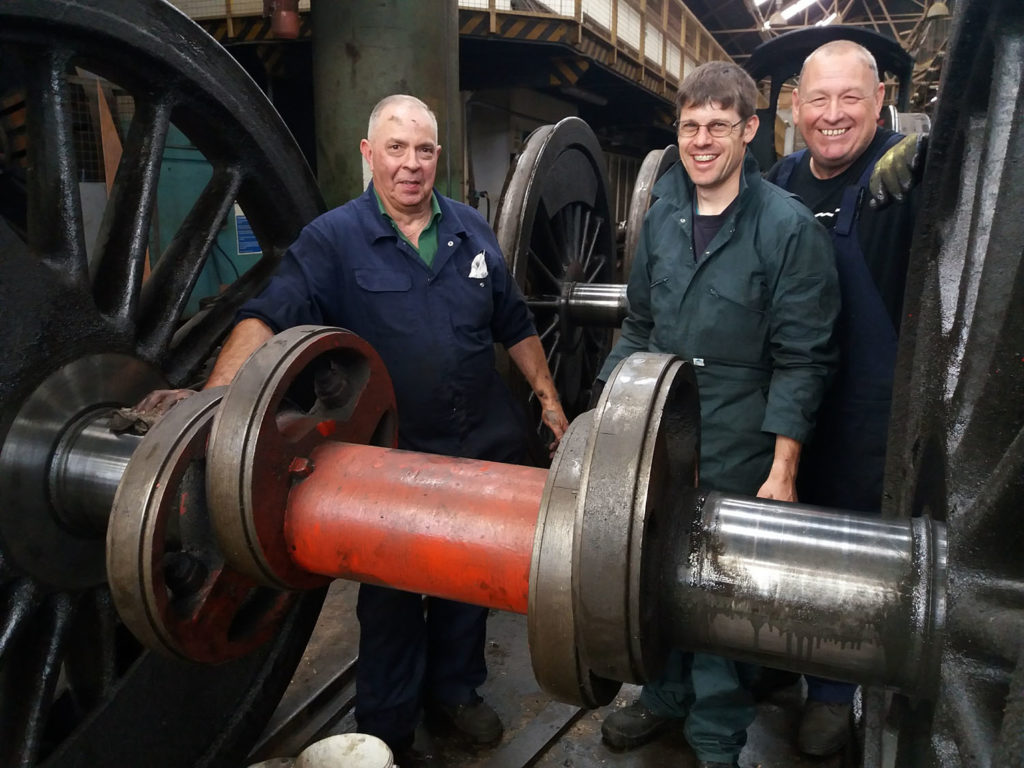 he axle boxes were removed and attached is a photo of some of the Saturday Team - involved with this exercise - Paul Spence, Jimmy Norris and Ricky Saul.