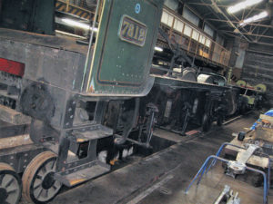 Later in the month 7812 is seen with the driving and coupled wheel sets now remove