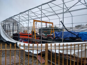 Damage to EMF Tent at Tysley Loco Works