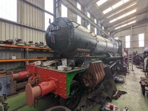 Reunited with its boiler for the first time since 2018, 7812 is looking like more of a complete locomotive again