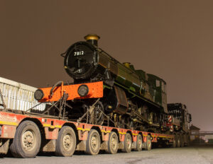 Late in the evening of 1st December, 7812 is seen having arrived in the car park at Kidderminster courtesy of S.A. Smith Haulage [Photo: Kenny Felstead]: